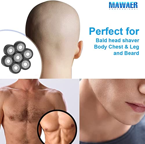 MAWAER Universal 7 Blades Shaver Replacement Blades Compatible with Freedom Gold Shaver and Most Mainstream Brands Head Shaver Electric Shaver Replacement Head (7 Blue) - Image 4