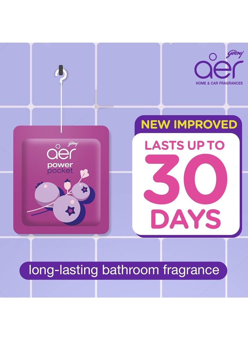 Godrej Aer Godrej aer Power Pocket Air Freshener- Bathroom and Toilet Lasts Up to 30 days Assorted Pack of 5 (50g), Multicolour  - Image 2