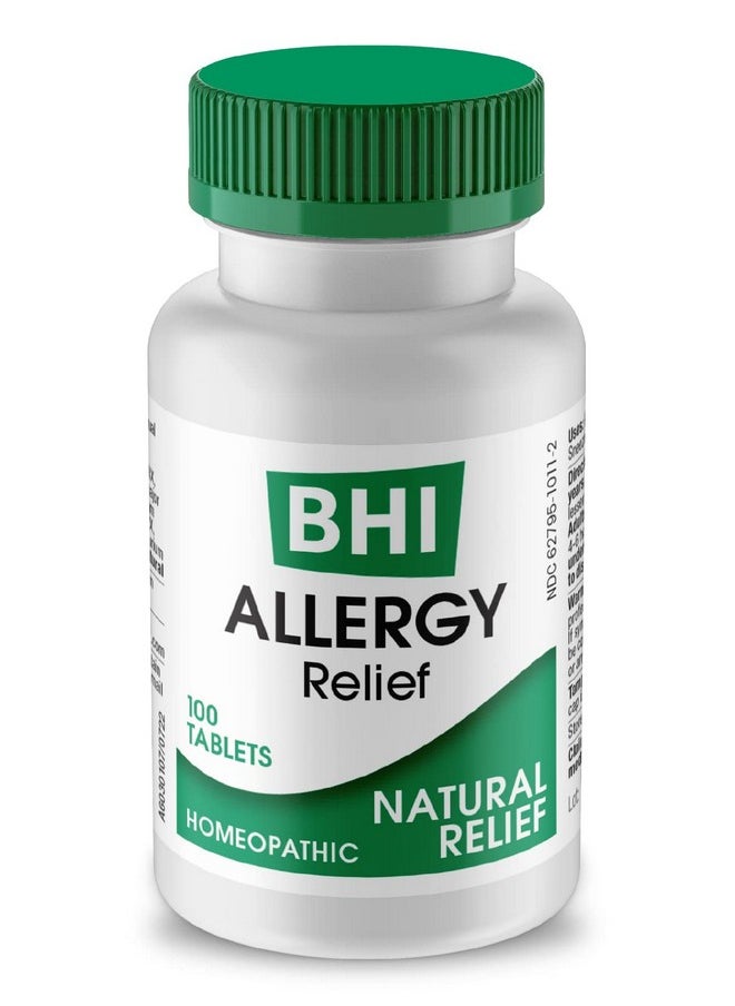 MediNatura MediNatura BHI Allergy Relief Multi-Symptom Natural Safe Relief of Runny Nose Sneezing Itchy Eyes & Congestion 15 Targeted Homeopathic Active Ingredients Help Calm Discomfort - 100 Tablets  - Image 1