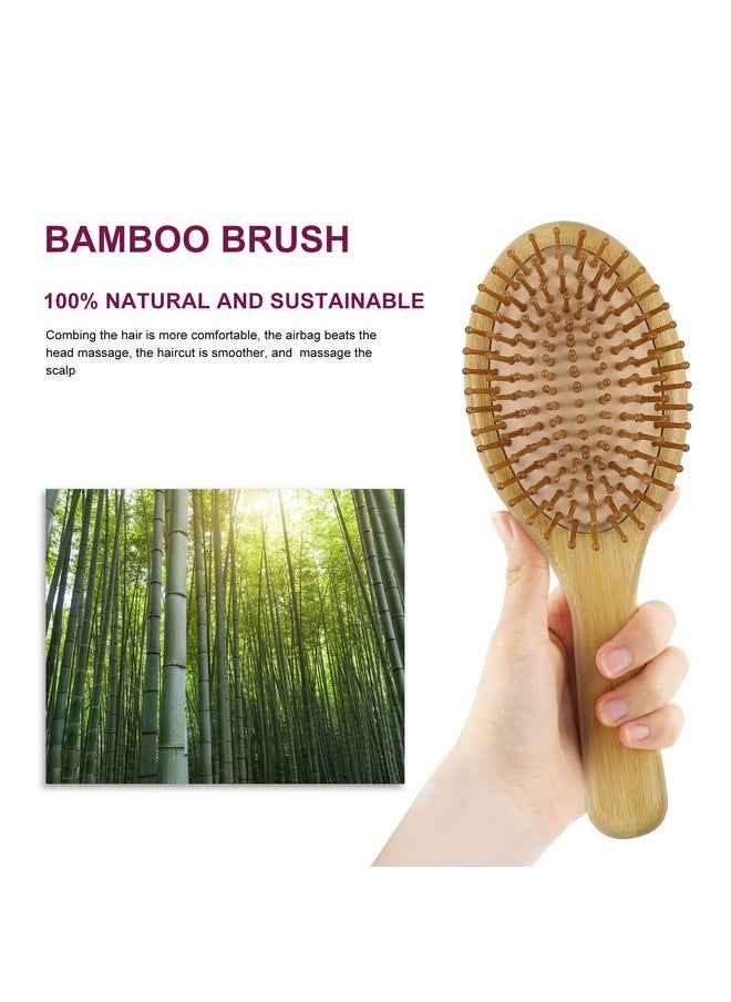 MRD MRD Hair brush, Natural Bamboo Paddle Detangling Hairbrush, Massage Scalp Thick/Thin/Curly/Dry Hair For Women & Men  - Image 3