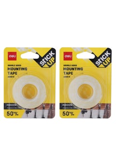 Deli 2-Piece Stick Up Double Sided Mounting Tape White  - Image 1