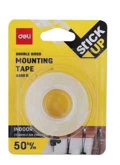 Deli 2-Piece Stick Up Double Sided Mounting Tape White  - Image 2