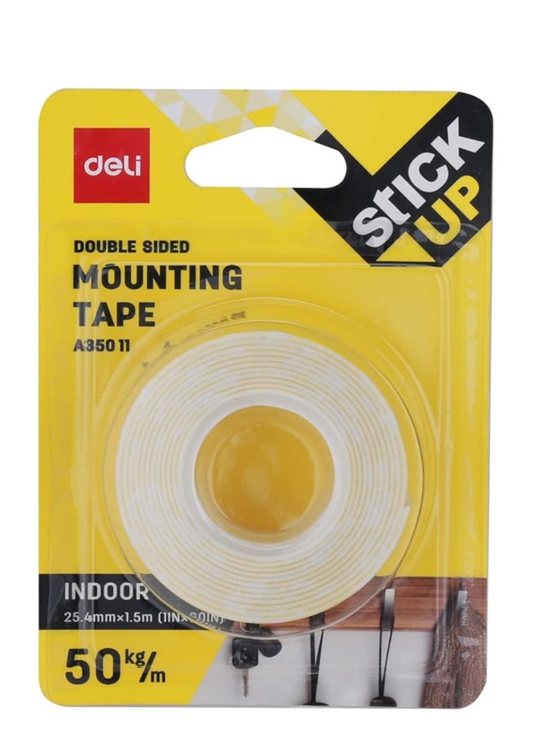 Deli 2-Piece Stick Up Double Sided Mounting Tape White  - Image 2