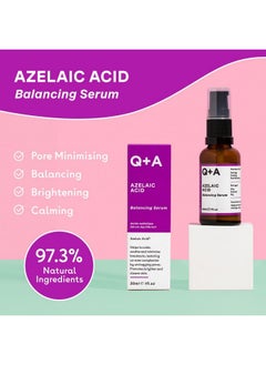 Q+A Azelaic Acid Balancing Serum, Containing Pore Minimising Zinc Pca And Antioxidants For Fresher And Smoother Skin, 30Ml 