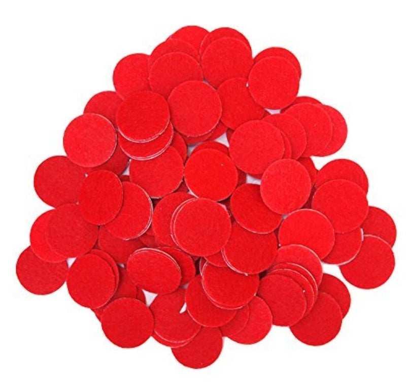 Playfully Ever After 1 Inch Red 100pc Felt Circle Stickers - Image 1