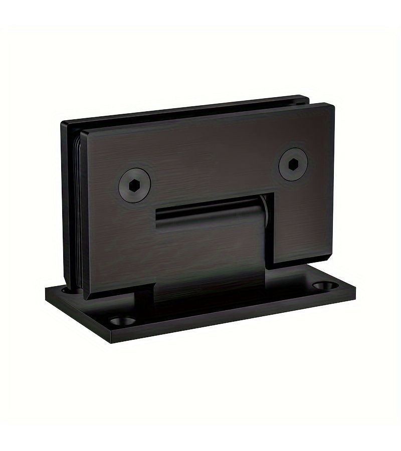 Black 90 Degree Heavy Duty Shower Glass Door Hinge Bathroom Flat Clip - Image 1