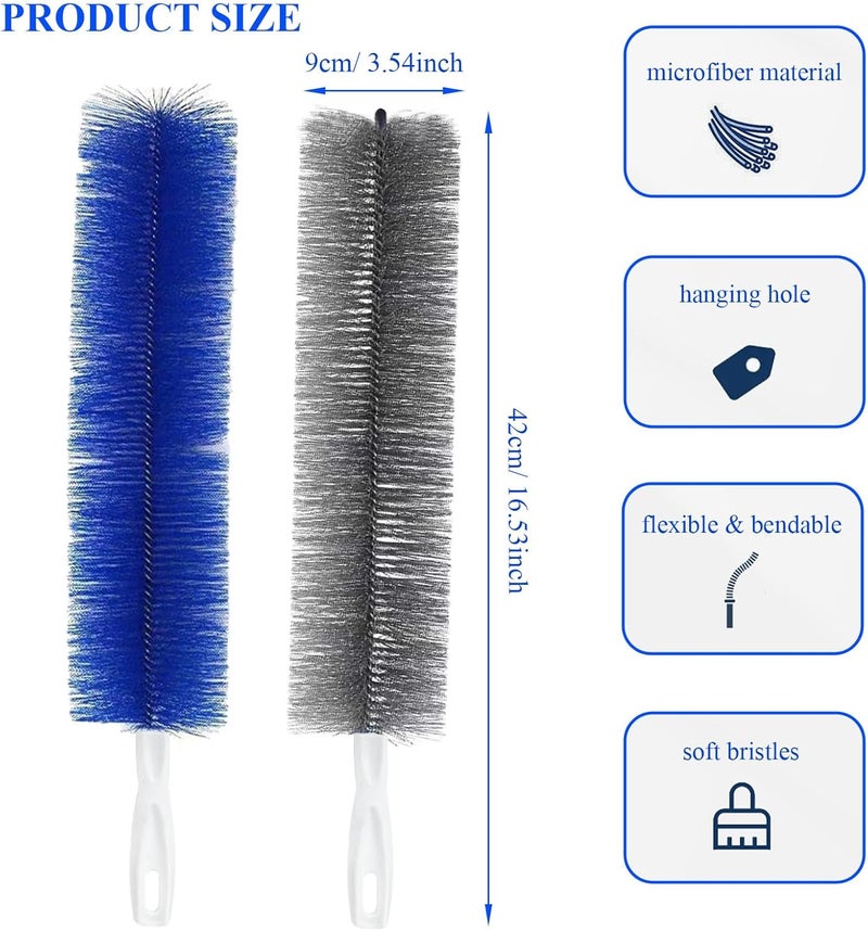 Qancesd 2 Pack Cobweb Dusters, Bendable Fan Cleaning Brush, Flexible Ceiling Fan Cleaner, Dusting Brush for Air Conditioning Shutters Narrow & wide space compatible - Image 2