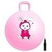 EVERICH TOY Hopper Ball Pink Bunny Hopping Toys for Kids 18 Inch Bouncy Ball with Handle Indoor Outdoor Inflatable Hoppity Hop Toys for Girls Boys Gift with Pump - Image 2