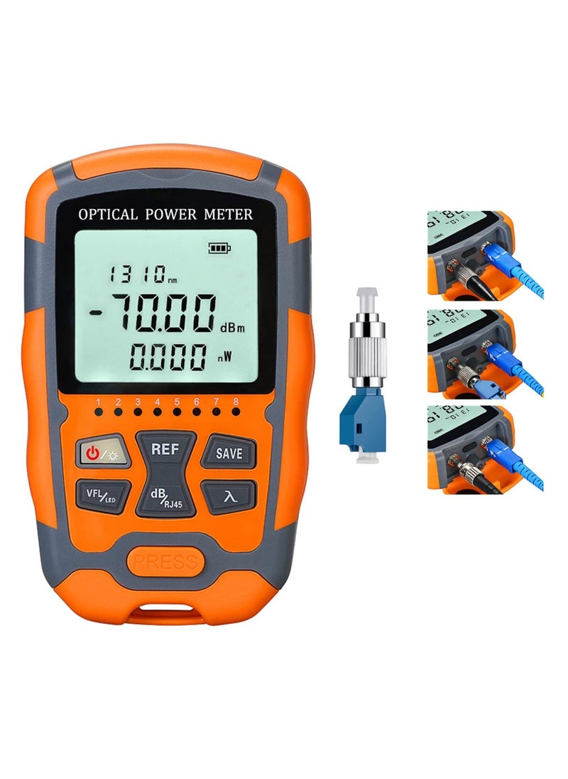 Y&D - Portable Fiber Optic Tester with Power Meter and Visual Fault Locator, Universal Interface FC/SC/ST, Includes 10mW VFL FC to LC Adapter - Image 1