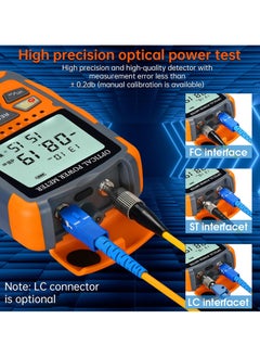 Y&D Portable Fiber Optic Tester with Power Meter and Visual Fault Locator, Universal Interface FC/SC/ST, Includes 10mW VFL FC to LC Adapter  - Image 3