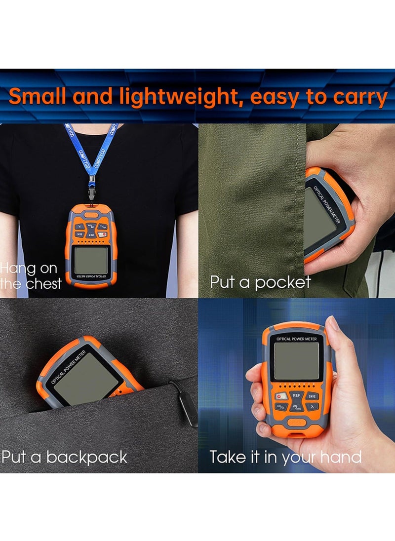 Y&D - Portable Fiber Optic Tester with Power Meter and Visual Fault Locator, Universal Interface FC/SC/ST, Includes 10mW VFL FC to LC Adapter - Image 1
