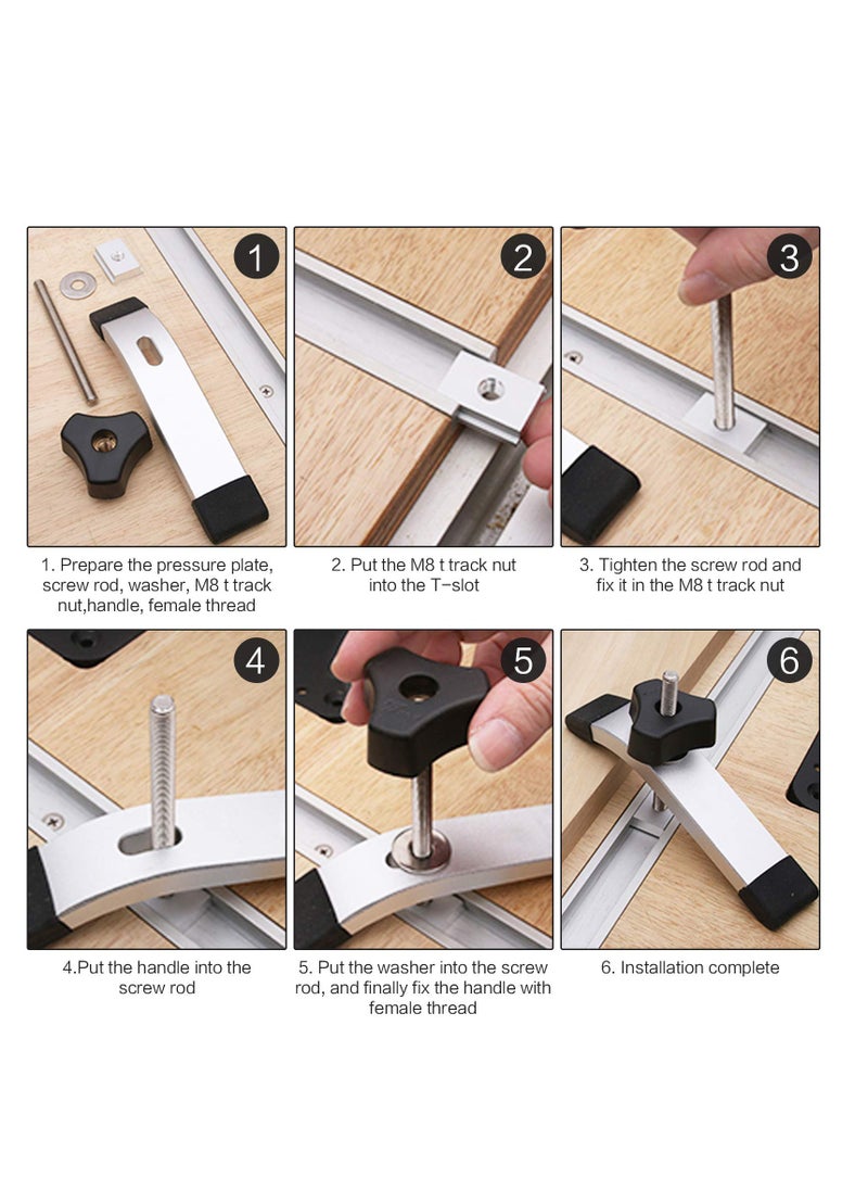 KASTWAVE - M8 T Slot Nut, 10 Pieces Aluminium Sliding T-nut Threaded T Track Sliding Nut T Sliding Nut Block for Woodworking Tool Slot Fastener - Image 1