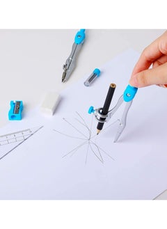 10-Piece Geometry Set with Compass, Pencil, Eraser, Sharpener, Protractor, Set Squares, Ruler, Lead Refills, Durable Storage Case for Students, Artists, Professionals - pzsku/Z5F5A8C84B2E476839A94Z/45/_/1739797748/e2c2f0f2-4496-4853-a921-f20443f4dee0