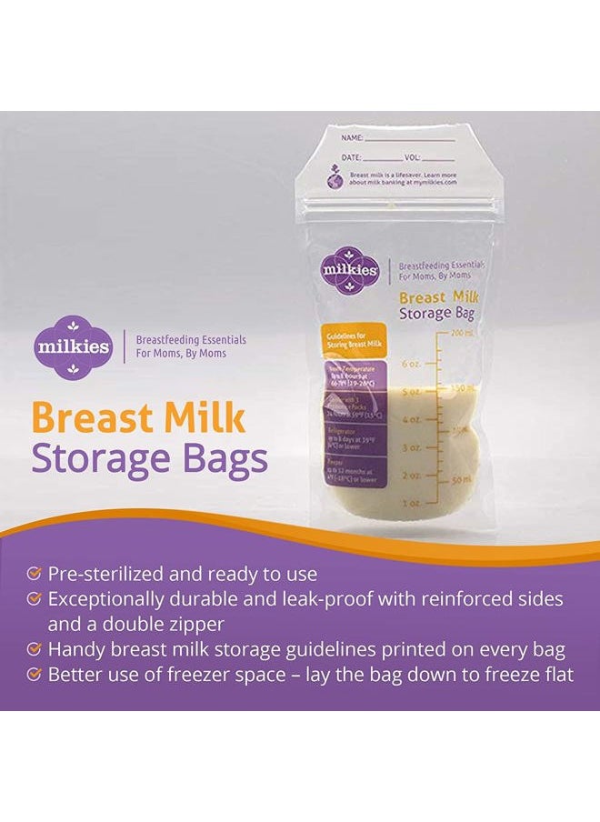 Milkies Fairhaven Health Milkies Breast Milk Storage Bags, 50 Count, Presterilized and BPA Free, No Leak and No Break, Easy to use, Freeze up to 6 Ounces  - Image 4