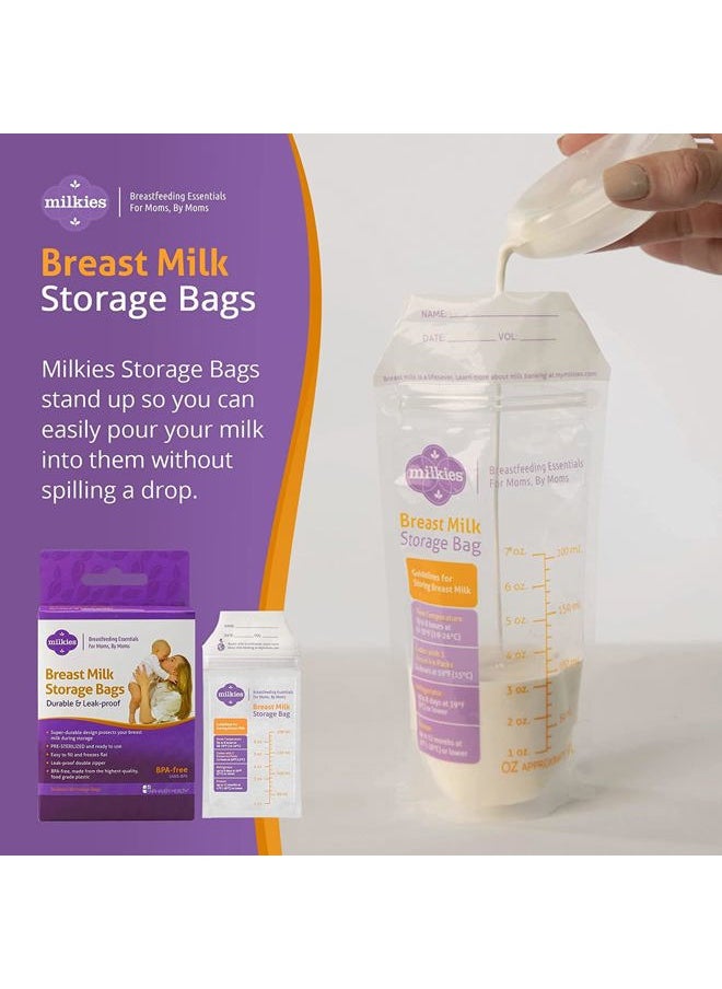 Milkies Fairhaven Health Milkies Breast Milk Storage Bags, 50 Count, Presterilized and BPA Free, No Leak and No Break, Easy to use, Freeze up to 6 Ounces  - Image 3