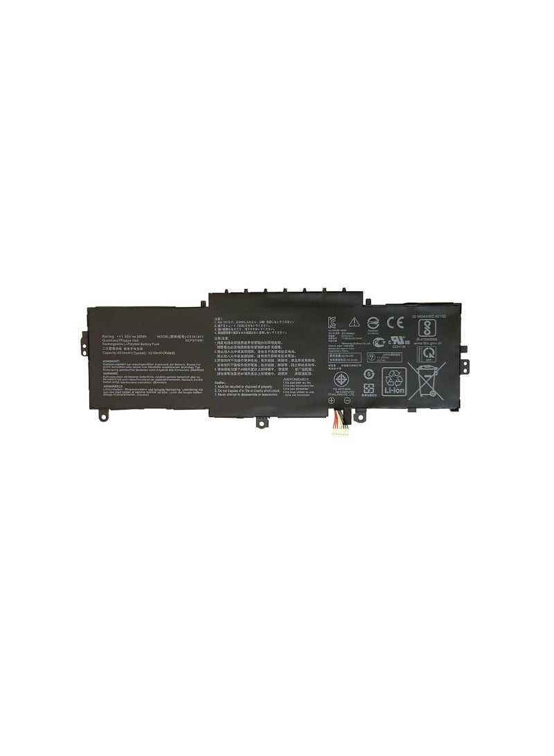 Terabyte REPLACEMENT 11.55V 50Wh C31N1811 Laptop Battery Compatible for Asus ZenBook 14 UX433FA-A5090T, ZenBook 14 UX433FN-A5079T, ZenBook 14 UX433FN-A6090T, UX433FA-3B, - Image 1