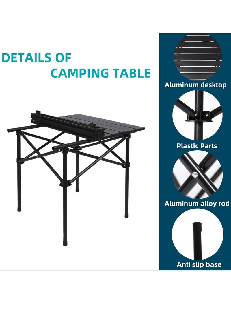 CIMIA Portable Folding Camping Table, Lightweight Roll-up Outdoor Table with Carry Bag, Collapsible Picnic Table for Camping, Beach, BBQ, Hiking, Foldable & Sturdy Camping Furniture  - Image 4
