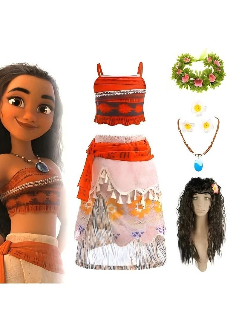 SISGL Moana Skirt Set Mirabel Dress For Girls Isabela Madrigal Pepa Costume For Kids Cosplay Party Dress Up Princess Floral Outfit Set - Image 1