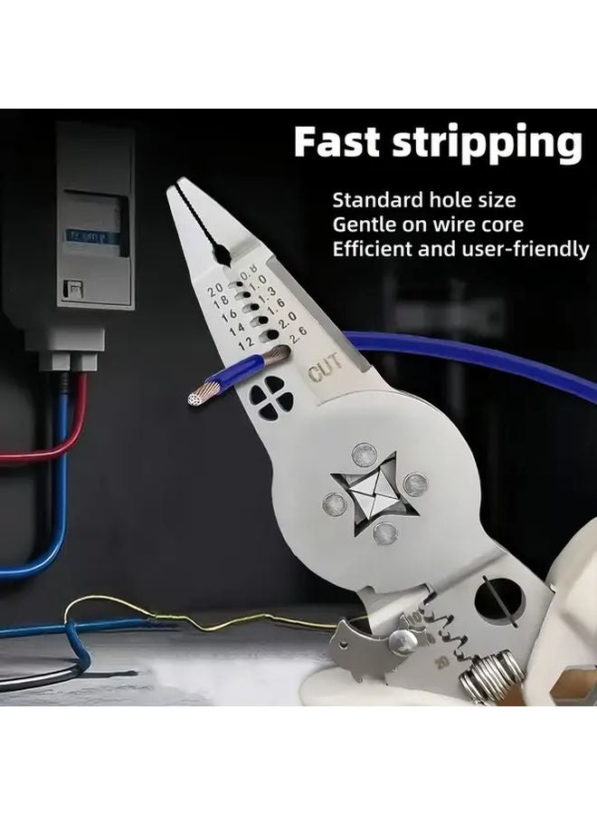 1pc Multi Function Tubular Terminal Crimping Stripping Pliers Professional Electrician Tool - Image 5