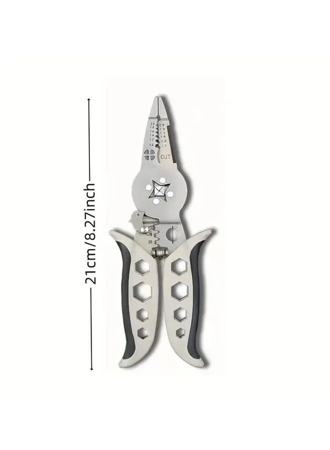 1pc Multi Function Tubular Terminal Crimping Stripping Pliers Professional Electrician Tool - Image 3