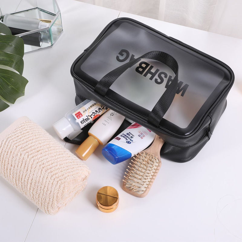 Waterproof Dry And Wet Separation Cosmetic Bag Large Capacity Travel Portable Toiletry Bag Thickened Frosted Fitness Storage Bag - Image 5