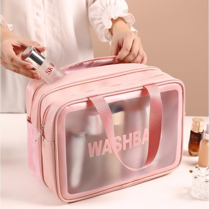 Waterproof Dry And Wet Separation Cosmetic Bag Large Capacity Travel Portable Toiletry Bag Thickened Frosted Fitness Storage Bag - Image 4