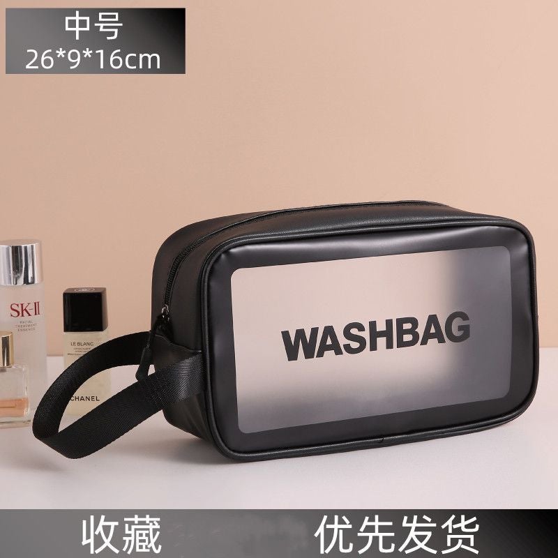 Waterproof Dry And Wet Separation Cosmetic Bag Large Capacity Travel Portable Toiletry Bag Thickened Frosted Fitness Storage Bag - Image 1