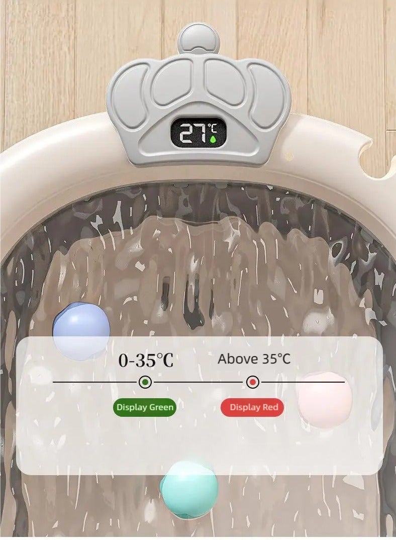 أنا أحب الأطفال 5 PCS حوض استحمام قابل للطي محمول للطفل حديث الولادة إلى الطفل الصغير مع ناعم وسادة ماء المقابس ومكافحة الانزلاق دعم الساقين لا انزلاق معلقة وقابلة للفصل حوض استحمام,1 جهاز كمبيوتر شخصي حوض استحمام الطفل مع 3 جهاز كمبيوتر شخصي قابل للطي حوض و 1 حمام حصيرة - Image 3