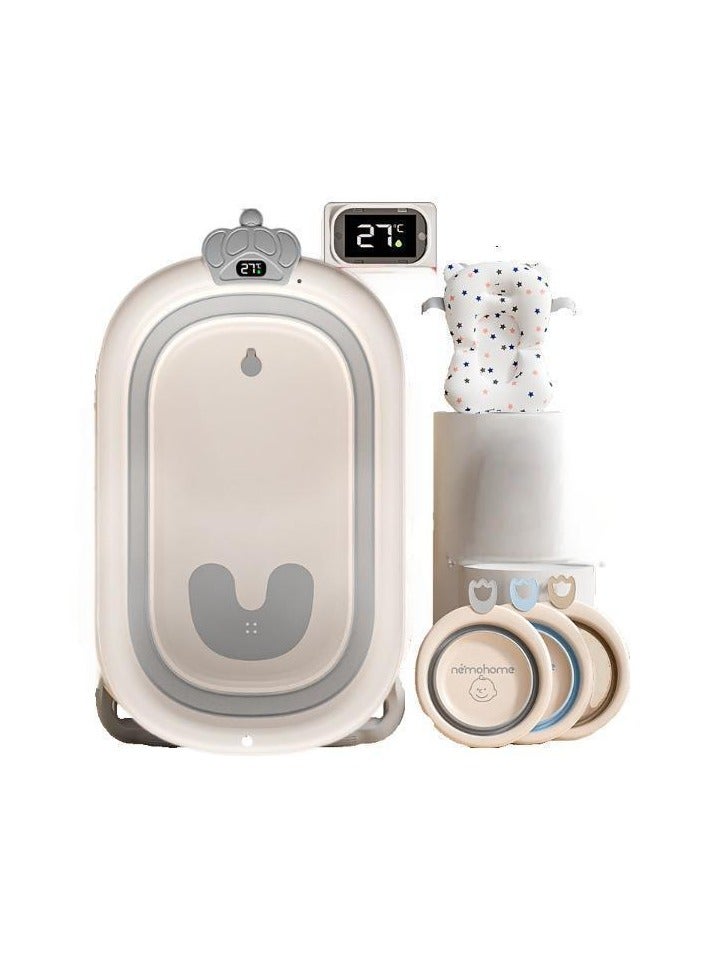 أنا أحب الأطفال 5 PCS حوض استحمام قابل للطي محمول للطفل حديث الولادة إلى الطفل الصغير مع ناعم وسادة ماء المقابس ومكافحة الانزلاق دعم الساقين لا انزلاق معلقة وقابلة للفصل حوض استحمام,1 جهاز كمبيوتر شخصي حوض استحمام الطفل مع 3 جهاز كمبيوتر شخصي قابل للطي حوض و 1 حمام حصيرة - Image 2