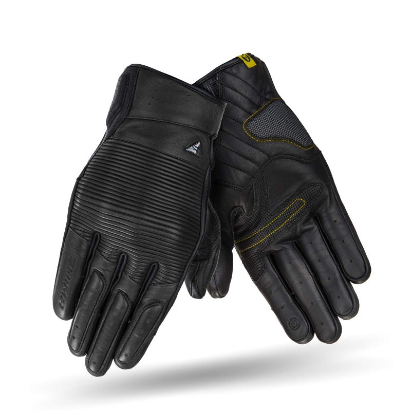 SHIMA Blake Motrocycle Gloves for Men Breathable Elastic Touchscreen Vintage Biker Riding Gloves Leather with Knuckle Protector Wrist and Finger Impact Absorbers Reinforced Palm Black XL