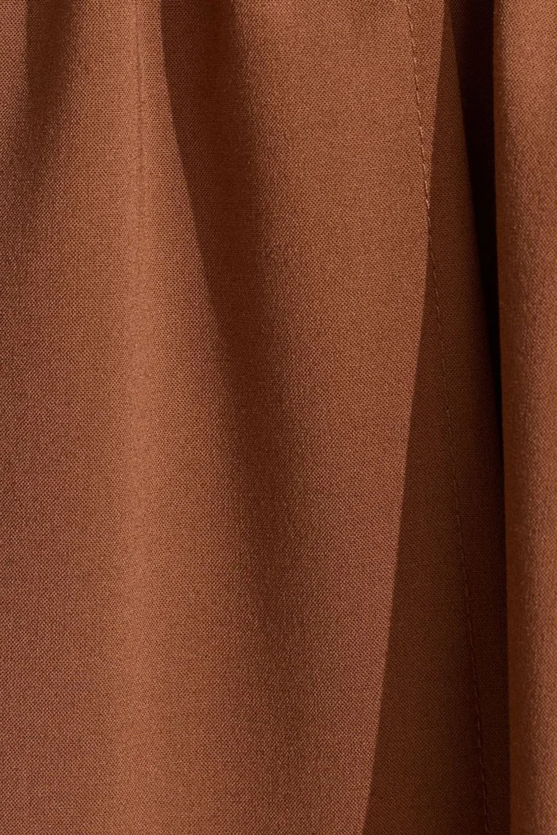 Dilvin Walnut Brown DILVIN Sleeveless Crepe V-Neck Button Blouse for Women | Best Price UAE