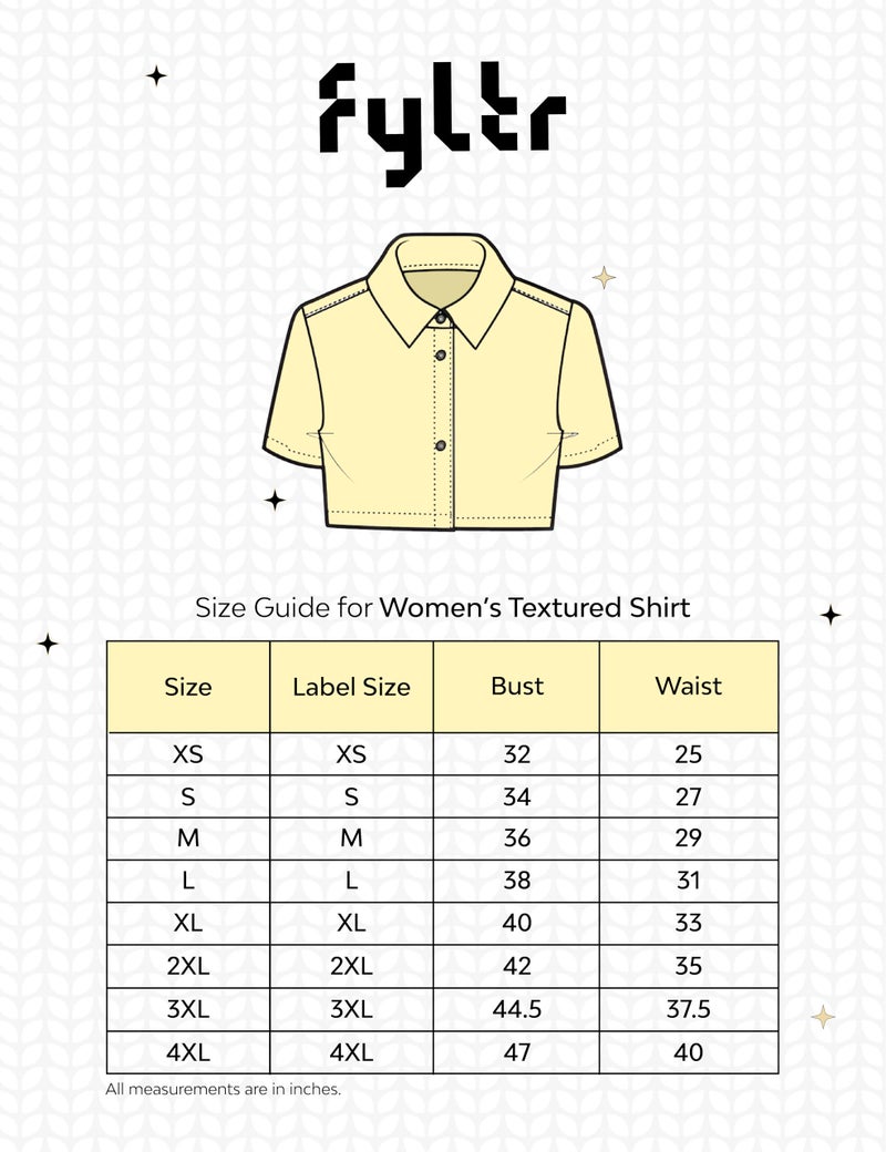 FYLTR Women's Casual Solid Textured Crop Shirt -Boxy Fit | Half Sleeves Drop Shoulder | Tops for Jeans (FYLSS25WB-1326-Mist Blue-XL) - Image 4