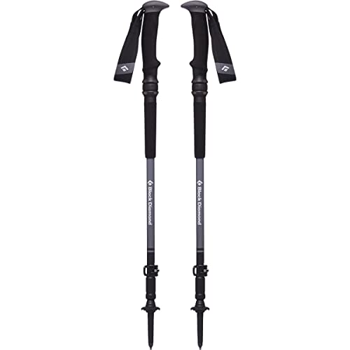 Black Diamond Trail Pro Shock Trekking Poles Pair of 2 Lightweight Collapsible Aluminum Hiking Sticks with Comfort Grips and Shock Absorbers for Backpacking, Walking, Camping, Granite - Image 2