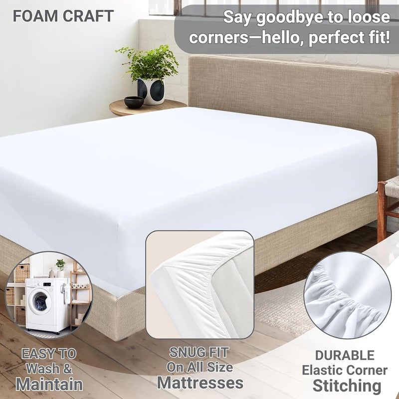 FOAM CRAFT 100% Cotton Fitted Sheet Twin Size - Luxury Bed Sheet with Elastic Closure - Image 5