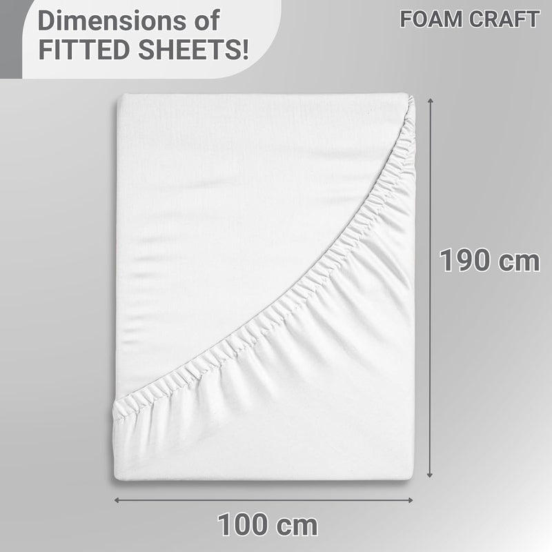 FOAM CRAFT 100% Cotton Fitted Sheet Twin Size - Luxury Bed Sheet with Elastic Closure - Image 2