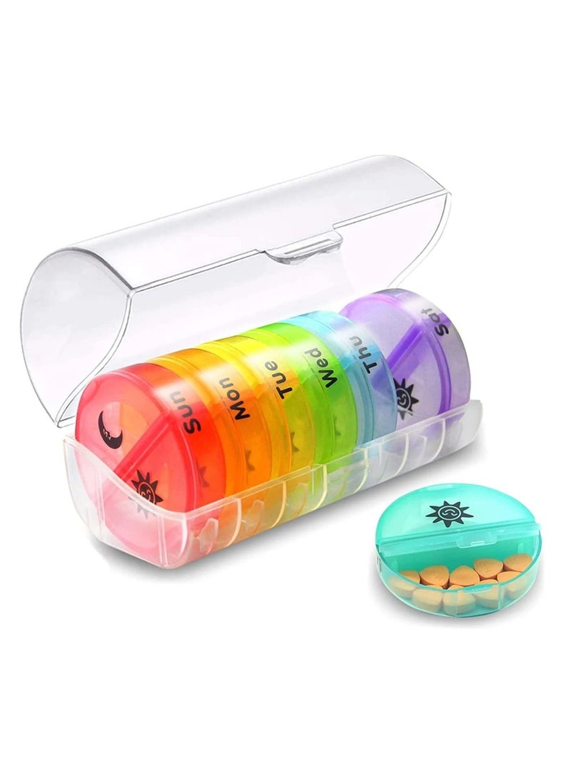 Generic Large Weekly Pill Organizer 2 Times a Day, Daily Pill Box 7 Day Easy to Open with Double Protection, AM PM Pill Case for Medicine/Vitamin/Fish Oil/Supplements (Clear)  - Image 1