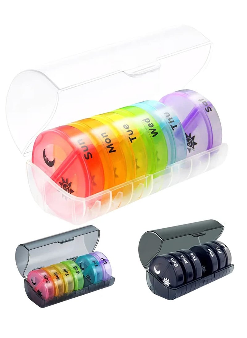 Generic Large Weekly Pill Organizer 2 Times a Day, Daily Pill Box 7 Day Easy to Open with Double Protection, AM PM Pill Case for Medicine/Vitamin/Fish Oil/Supplements (Clear)  - Image 2