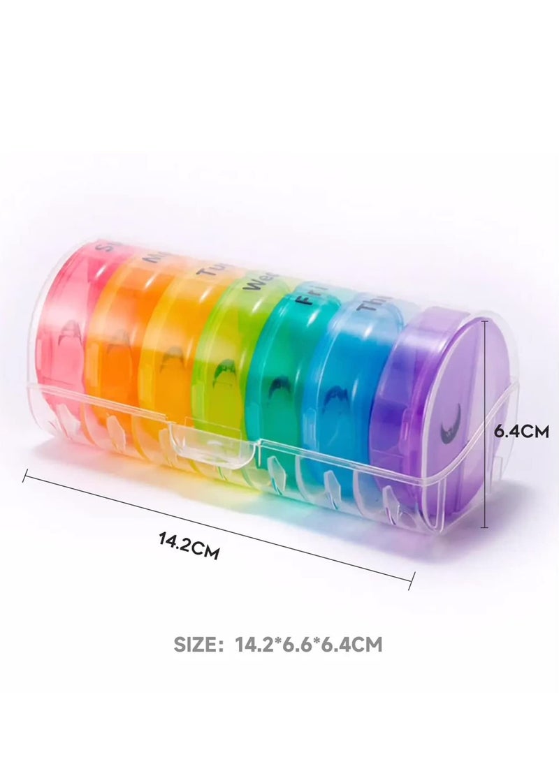 Generic Large Weekly Pill Organizer 2 Times a Day, Daily Pill Box 7 Day Easy to Open with Double Protection, AM PM Pill Case for Medicine/Vitamin/Fish Oil/Supplements (Clear)  - Image 3