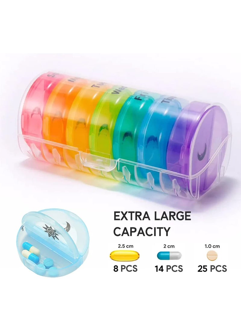 Generic Large Weekly Pill Organizer 2 Times a Day, Daily Pill Box 7 Day Easy to Open with Double Protection, AM PM Pill Case for Medicine/Vitamin/Fish Oil/Supplements (Clear)  - Image 4