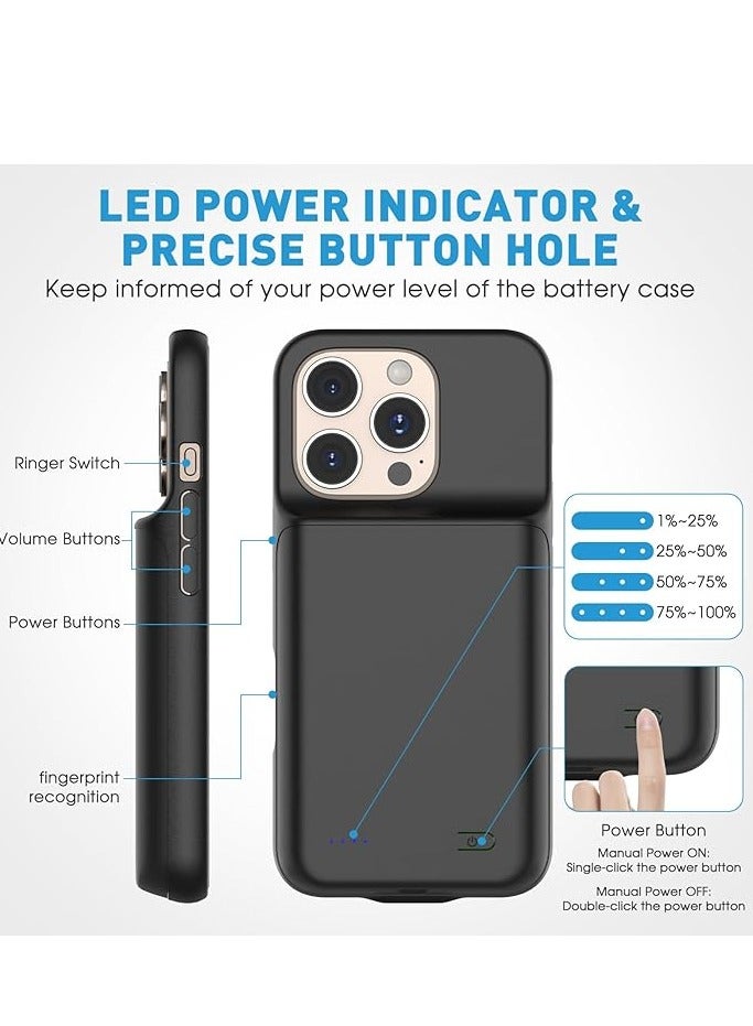 ELTRAZONE New Upgraded 7000mAh Travel Battery Case for iPhone 16 Pro Max 6.9inch, Extra Battery Life 15W Fast Charging External Rechargeable Portable Charging Case with HD Tempered Protective Film - Image 3