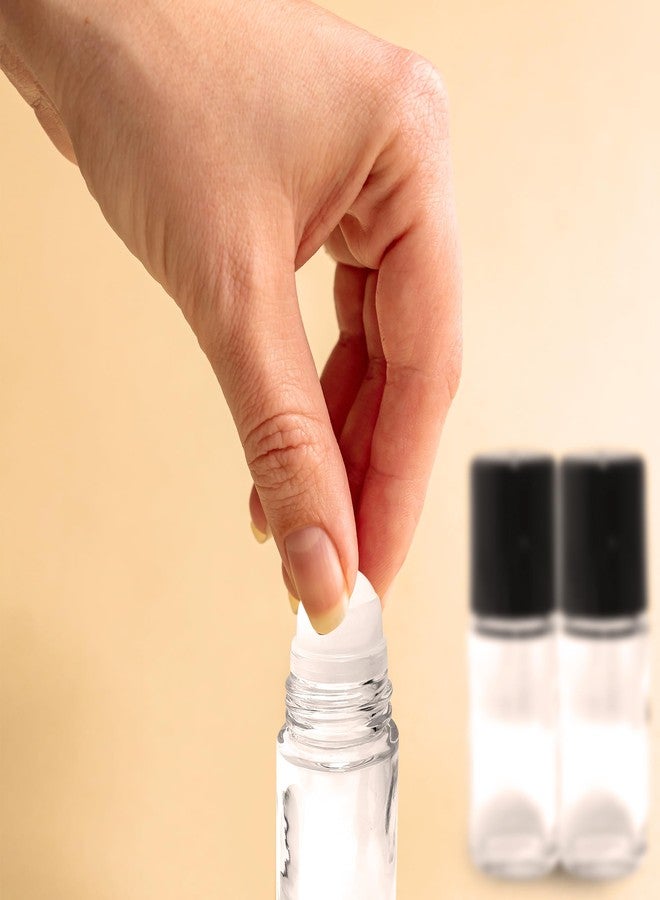 CLANRIZA Roll on Glass Bottles 1 OZ, Pack of 2 Clear, Empty Bottles, Refillable 30 ml Size With Rollers - Image 4