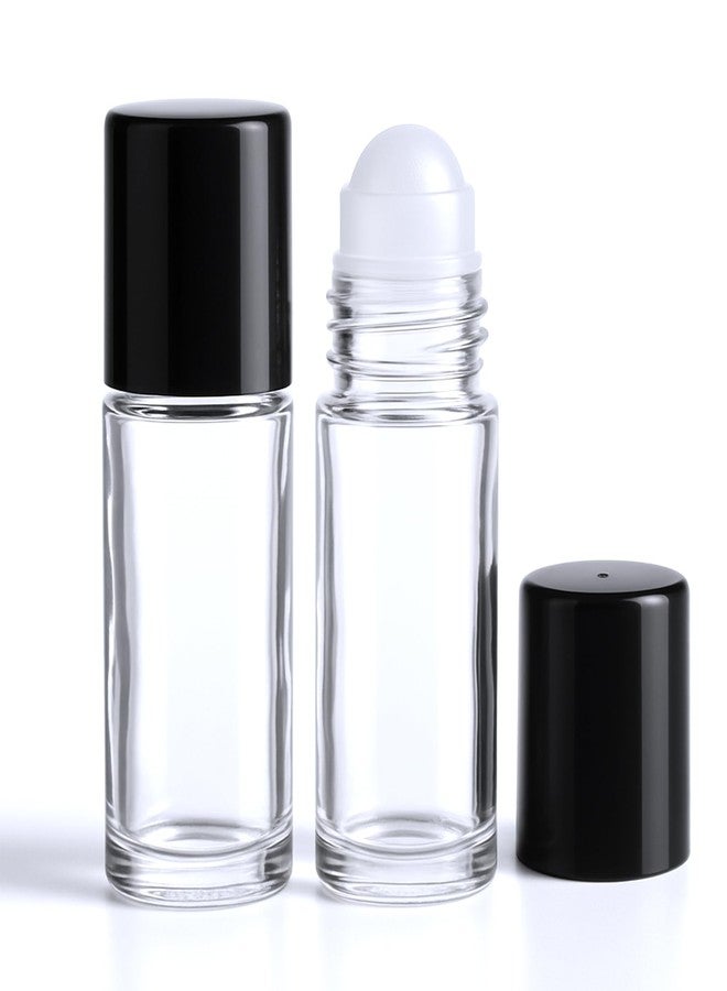 CLANRIZA Roll on Glass Bottles 1 OZ, Pack of 2 Clear, Empty Bottles, Refillable 30 ml Size With Rollers - Image 1