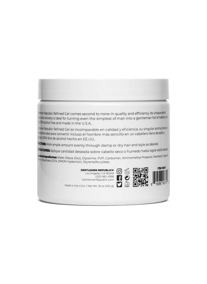 Gentlemen Republic Genuine Grooming - Gentlemen Republic 16Oz Refined Hair Gel - Professional Formula For 24 Hour Shine And Hold, Humidity Resistant, 100% Alcohol-Free And Never Flakes, Made In The Usa - 2Pk - Image 1
