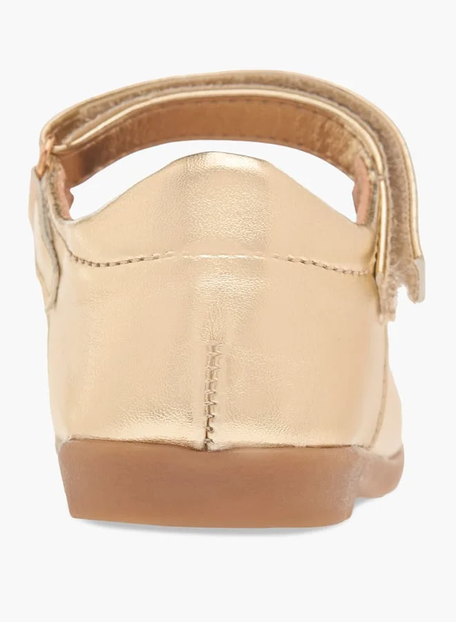 Flora Bella By Shoexpress Girls Floral Bella Bow Embellished Mary Jane Shoes with Hook and Loop Closure