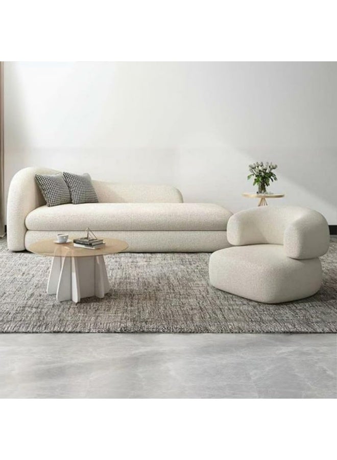 Comfynest Contemporary Faux Sherpa Sofa In Off-White - Image 4