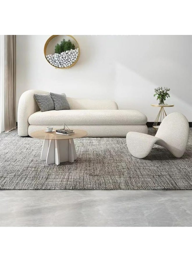 Comfynest Contemporary Faux Sherpa Sofa In Off-White - Image 3