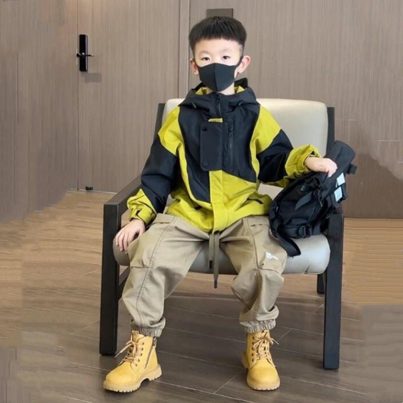 Boys' Coat Children'S Charge Clothes Hooded Middle And Large Children'S Handsome Boys Jacket Trendy Outer Wear - Image 3