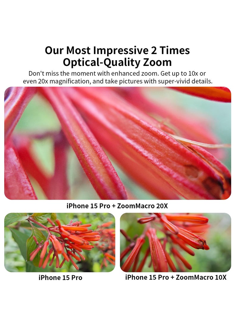 آبيكسل ZM100MM عدسة آلة وضع الملاحظة للعين تكبير ماكرو مدهش لتكبير شامل مشبك عالمي عدسات دقيقة لهواتف سامسونج وآيفون وجميع الهواتف الذكية - Image 4