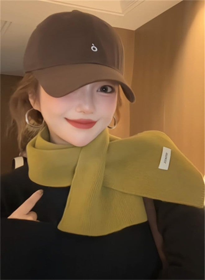 Caistre Women’s Solid Color Knit Scarfs 2025 Lightweight Short Cashmere Feel Scarf Soft Winter Neck Wraps Accessory, Lightgray, One size - Image 5