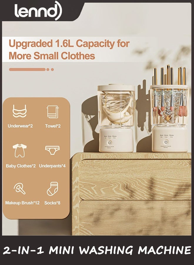 LENND Portable Mini Washing Machine, NEW Underwear Washing Machine Small Clothes Washer Makeup Brush Cleaner Machine Underwear Washer for Home, Hotel, RV, Travel & Camping - Image 3